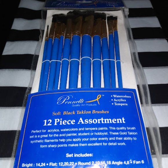 Pennelli Office Pennelli 2pc Soft Black Taklonblue Paint